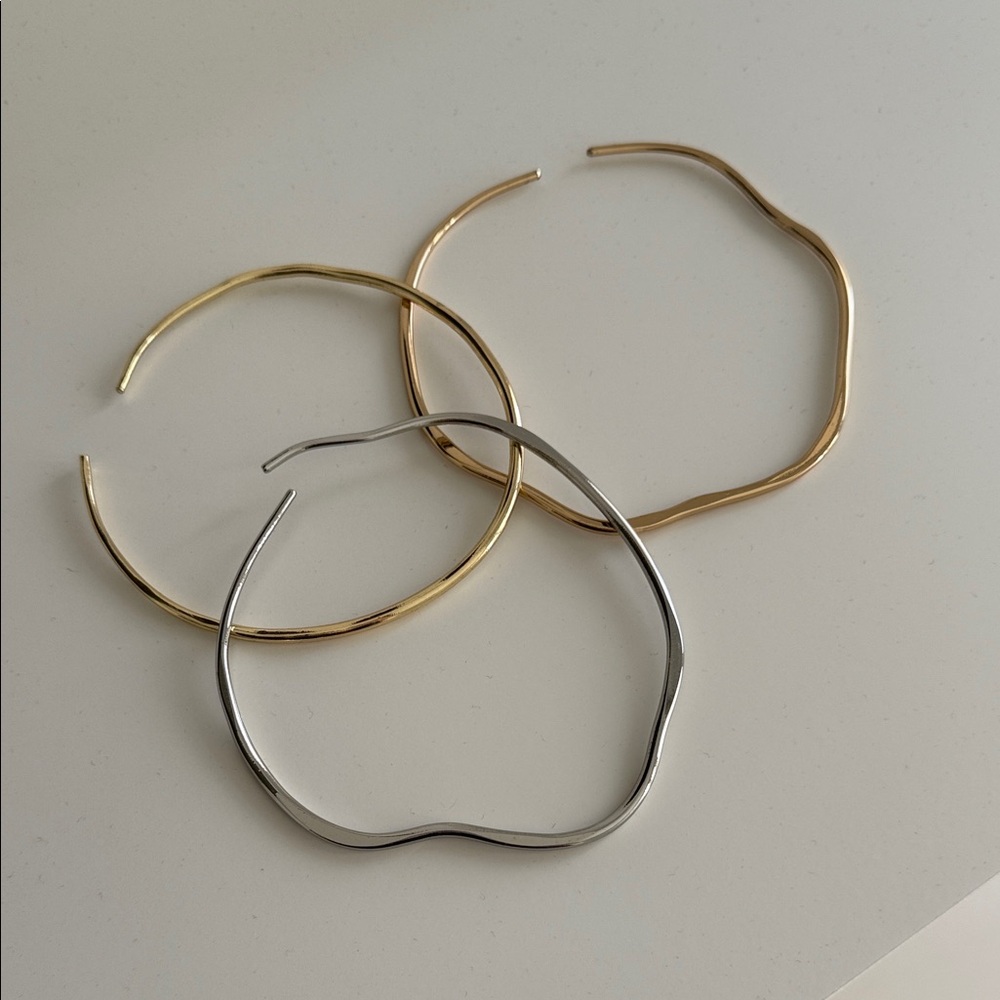 Zara necklace bangles 1 silver and 2 gold